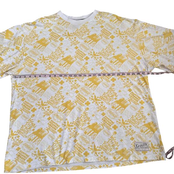 Vintage Marithé François Girbaud All Over Print T-Shirt 2XL Yellow Graphic - Picture 5 of 10
